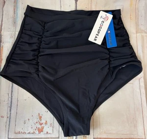 Cocopear High Waisted Side Ruched Bikini Swimsuit Bottoms Women’s Size Large NWT - Picture 1 of 6