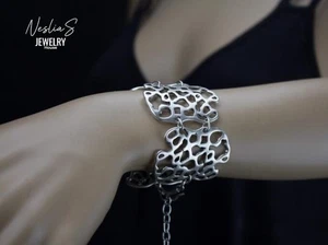 Geometrisches Rechteck Armband im Draht Design, Handgemachter Boho Schmuck - Bild 1 von 4