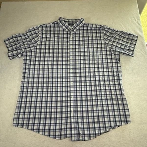 Croft & Barrow Hemd mit Knopfleiste Herren 3XL TALL 3XLT Blau Lila Kurzarm - Bild 1 von 5