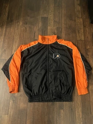 Chaqueta cortavientos Philadelphia Flyers grande logotipo atlética vintage cremallera completa Foto 1 de 4