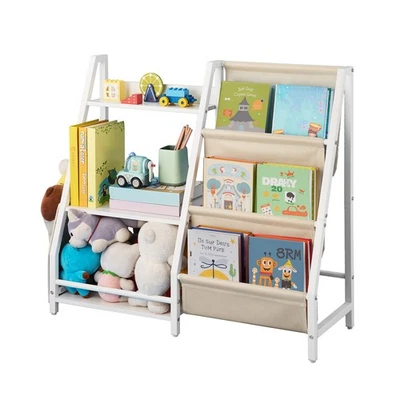 Uimoso Kids Toy Organizer with Bookshelf and 7 Storage Cubbies, White - Image 1 of 4