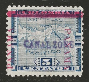CANAL ZONE #2 - 5c blue - VF, unused - Picture 1 of 2