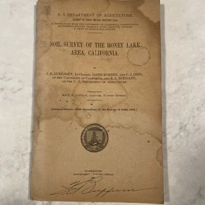 Bodenvermessung des HONEY LAKE Gebiets, Kalifornien - 1915 mit LG Farbkarte USDA - Bild 1 von 6