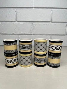 Villeroy & Boch Audun Ferme Chasse Promenade Napkin Rings Set Of 8 Yellow Black - Picture 1 of 9