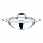 Induction Friendly Triply Stainless Steel Wok with Lid - 28 cm, 3.7 Ltr