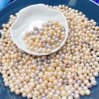 50g 5-6mm 9-10mm Mélange Naturel Perle D'Eau Douce Perlé Craft pour Coiffe DIY - Photo 1/4