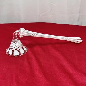 Vela de vidrio soplada a mano vintage diseño de remolino blanco - Imagen 1 de 12