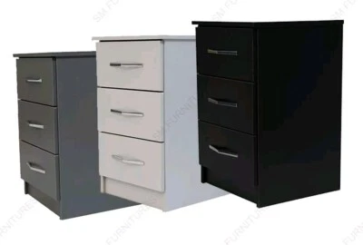 Modern Assembled Drawers Bedside Cabinet Wooden Storage Bedroom Furniture - Image 1 of 4