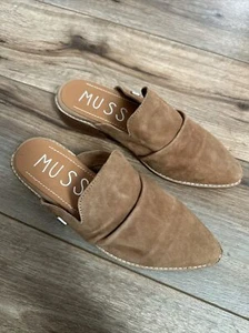 Zapatos sin cordones Anthropologie Musse & Cloud Mule de cuero marrón punta en punta talla 6 - Imagen 1 de 5