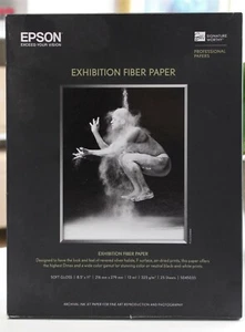 Epson S045033 25 Sheets Exhibition Fiber Paper 8.5" x 11" Soft Gloss