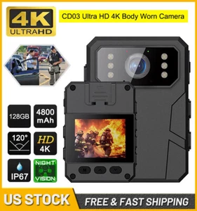 Mini Police Body Worn Camera Security 4K 2K 1080P HD Night Vision Video Recorder - Picture 1 of 24