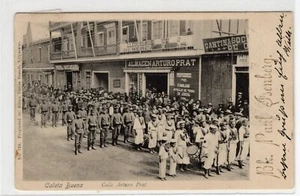 Chile 1905 escaso matasellos CALETA BUENA en postal a Alemania - Imagen 1 de 2