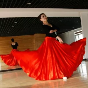 Women Latin Salsa Flamenco Wrap Skirt Ballroom Dance Modern Tango Waltz Swing - Picture 1 of 14