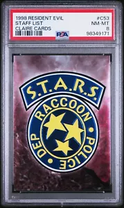 1998 Resident Evil Chromium Staff List Claire C53 | PSA 8 - Picture 1 of 2