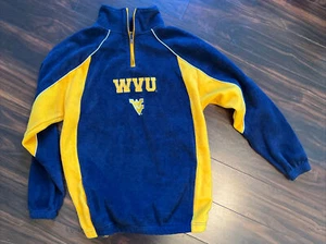 Youth xl 18-20 West Virginia University Fleece half zip Mountaineers Navy Yellow - Picture 1 of 3