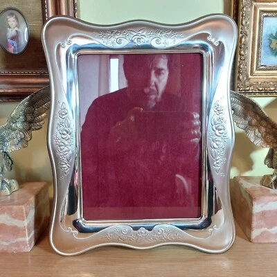 Grande Cornice Portafoto in Argento 925 anni 90 x foto cm 18x24 - Stile floreale - Immagine 1 di 4