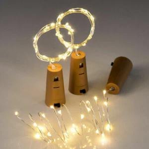 LED Bottle Top Gin/Wine Fairy String Lights Cork Shaped Battery Operated 1.9M - Picture 1 of 12