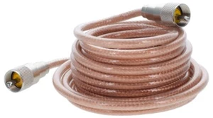 Cable coaxial TruckSpec TS-8X18CL CB antena de radio 18 pies RG8X con extremo PL259 - transparente - Imagen 1 de 8
