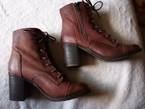 NWOB Coolway Womens Brown Ankle Leather Boots Size 40 / 8.5 M
