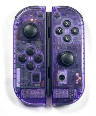 Never Drift Hall Effect Clear Purple Nintendo Switch JoyCons OEM Authentic - Image 1 of 4