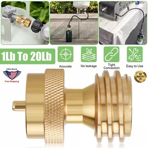 Steak Saver Brass Adapter 1 lb to 20 lb Propane Gas Tank Grill Bottle Converter - Picture 1 of 12