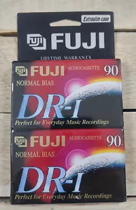 New Sealed 2 Pack FUJI DR-I Extraslim Case Audio Cassettes Tapes 90 - Picture 1 of 2