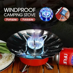 Mini Folding Camping Stove Portable Burner Butane Gas Cooker Outdoor Windproof - Picture 1 of 12