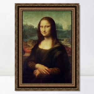 Arte en lienzo enmarcado impresión de giclee Mona Lisa por Leonardo da Vinci arte de pared decoración - Imagen 1 de 16