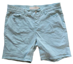 Soft Surroundings Shorts Denim Bermuda High Rise Women's PXL Light Green Stretch - Picture 1 of 7