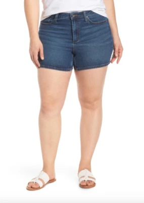 NUEVO CON ETIQUETAS $59 MAXSTUDIO INDIGO Pantalones Cortos Denim Perfectos Vintage 24W Foto 1 de 4