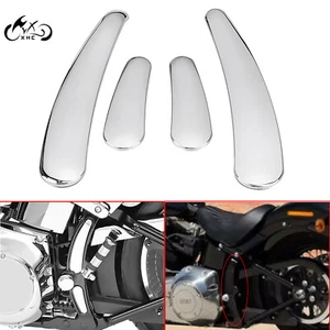 4X Chrome Swingarm Frame Inserts Set For Harley Softail Deluxe FLSTN 2008-2017 - Picture 1 of 11