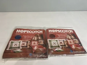 New Charles Craft Hopscotch Aida Cross Stitch Fabric Lot of 2 BLUE Red - Picture 1 of 9
