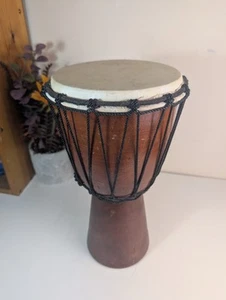 African 8" Djembe Drum - 16" Tall Good Condition - Picture 1 of 12