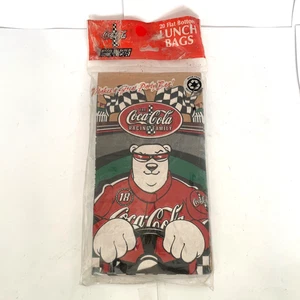 NOS Vintage Coca-Cola Racing NASCAR 25 Brown Paper Lunch Bags, 1991 - Picture 1 of 2