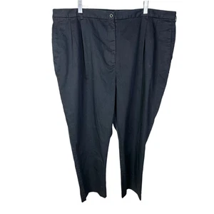 Lands' End Navy Blue Elastic Panel Flat Front Pants Women's Size 24W - Picture 1 of 6