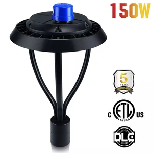 150W Led Post Top Light Dusk-to-Dawn Outdoor Yard Circular Area Light 5000K DLC - Picture 1 of 12