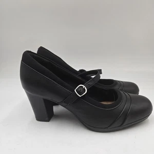 Scarpe decolte Clarks da donna taglia 7,5 M Artisan Rosalyn Wren Mary Jane in pelle nera - Foto 1 di 7