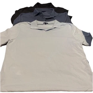 Patrick Assaraf Long Sleeve Polo Pima Cotton Size Large Lot Of 3 Blue Black - Picture 1 of 14