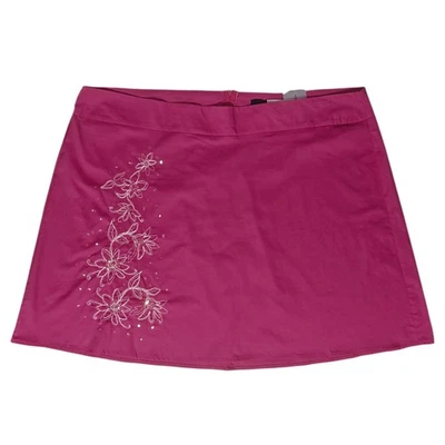 NUEVO CON ETIQUETAS Falda Rosa Tórrido Y2K 26 Bordada Lentejuelas Flor Línea A Ajustada Nueva Magenta Foto 1 de 4