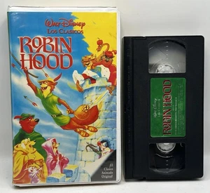 Robin Hood VHS Disney Video Tape Black Diamond Classic Los Classics Spanish Rare - Picture 1 of 13