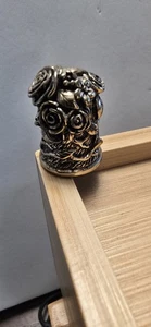 Vintage 1988 Bronze 1" Rose Thimble Signed Daniel Riccio - Picture 1 of 6