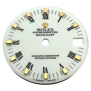 Rolex Oyster Perpetual Datejust genuino 31 mm esfera romana blanco y oro 68273 - Imagen 1 de 4