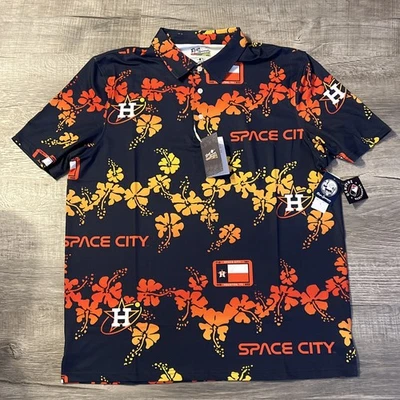Men’s Reyn Spooner Houston Astros City CNT Polo Shirt Size Large Navy - Image 1 of 4