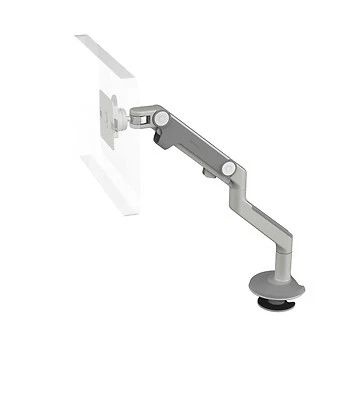 NEW M8 Humanscale Adjustable Monitor Arm - Silver Bolt-Through Desk Table Mount - Image 1 of 4