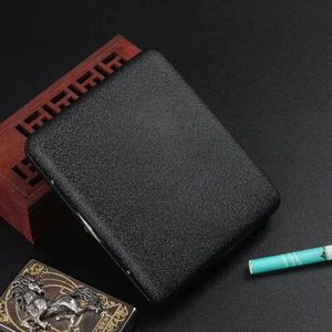1Pc Sand Black Metal Cigarette Case Box Holder for 20 Regular Cigarettes USA - Picture 1 of 12