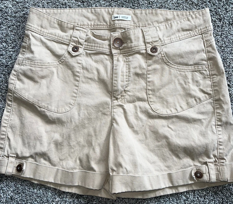 Pantalones Cortos Lee Para Mujer Caqui Tiro Bajo MIDI Texturizados Lindo Marrón Informal 1614 XL Foto 1 de 4