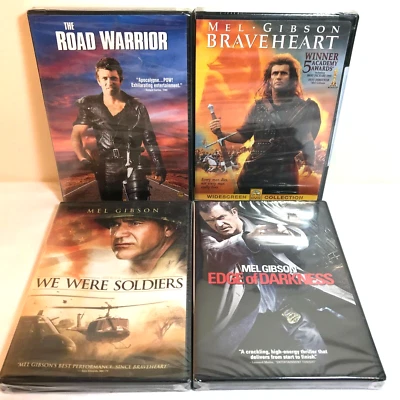 BRAVEHEART / ROAD WARRIOR / EDGE OF DARKNESS / WE WERE SOLDIERS DVD Lot - NEW - Image 1 of 4