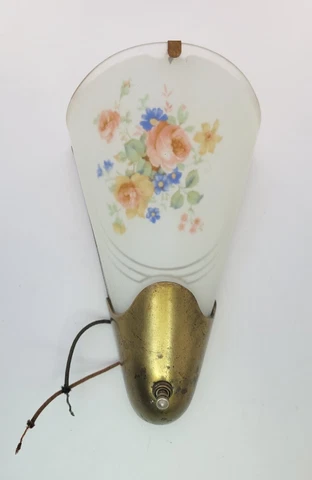 Vintage Floral V Triangle Mid Century Slip Shade Sconce Rare 564421 54 Cover