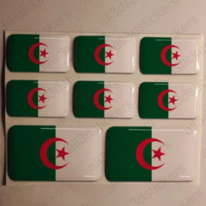 Sticker Algeria Resin Domed Stickers Algeria Flag 3D Vinyl Adhesive Decal Car - Picture 1 of 1