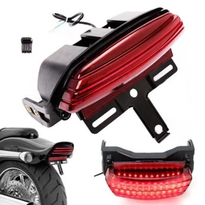 Tri-Bar Fender LED Tail Brake Light Bracket For Harley Softail FXST FXSTB FXSTC - Picture 1 of 13
